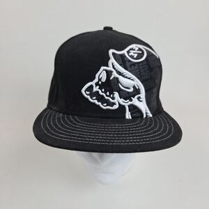 Metal Mulisha New Era Hat 59Fifty Cap sz 7.5 Black White Embroidered